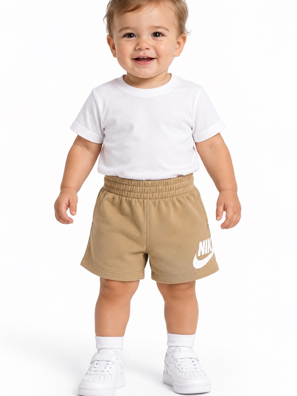 Nike • NWT Kids' Tan Logo Athletic Shorts